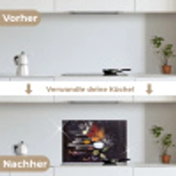 Kruiden - Lepels - Specerijen - Industrieel keuken achterwand spatscherm klein -voor_na_DE