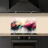 Dynamisch - Abstract - Kleurrijk - Zwart keuken achterwand spatscherm klein -sfeer1