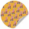 Geel - Rolschaatsen - Patroon Wandcirkel behangsticker klein 186 -3d