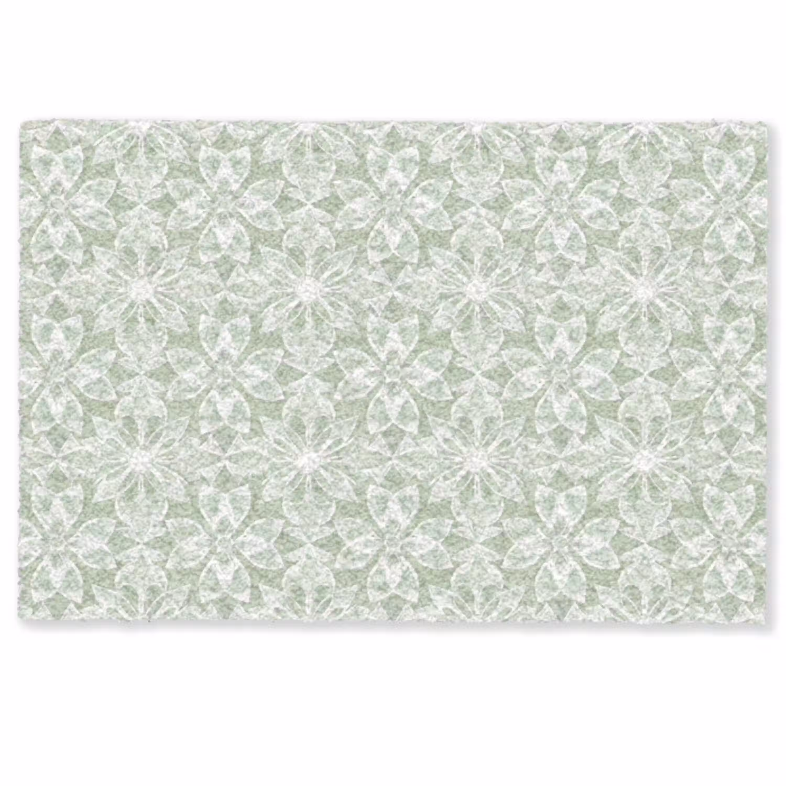 Saliegroen - Symmetrisch - Mandala - Ornament - Patroon Deurmat klein 898 -zkaufland3d