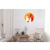 Kippen - Oranje - Vlakken Wandcirkel aluminium klein -woonkamer