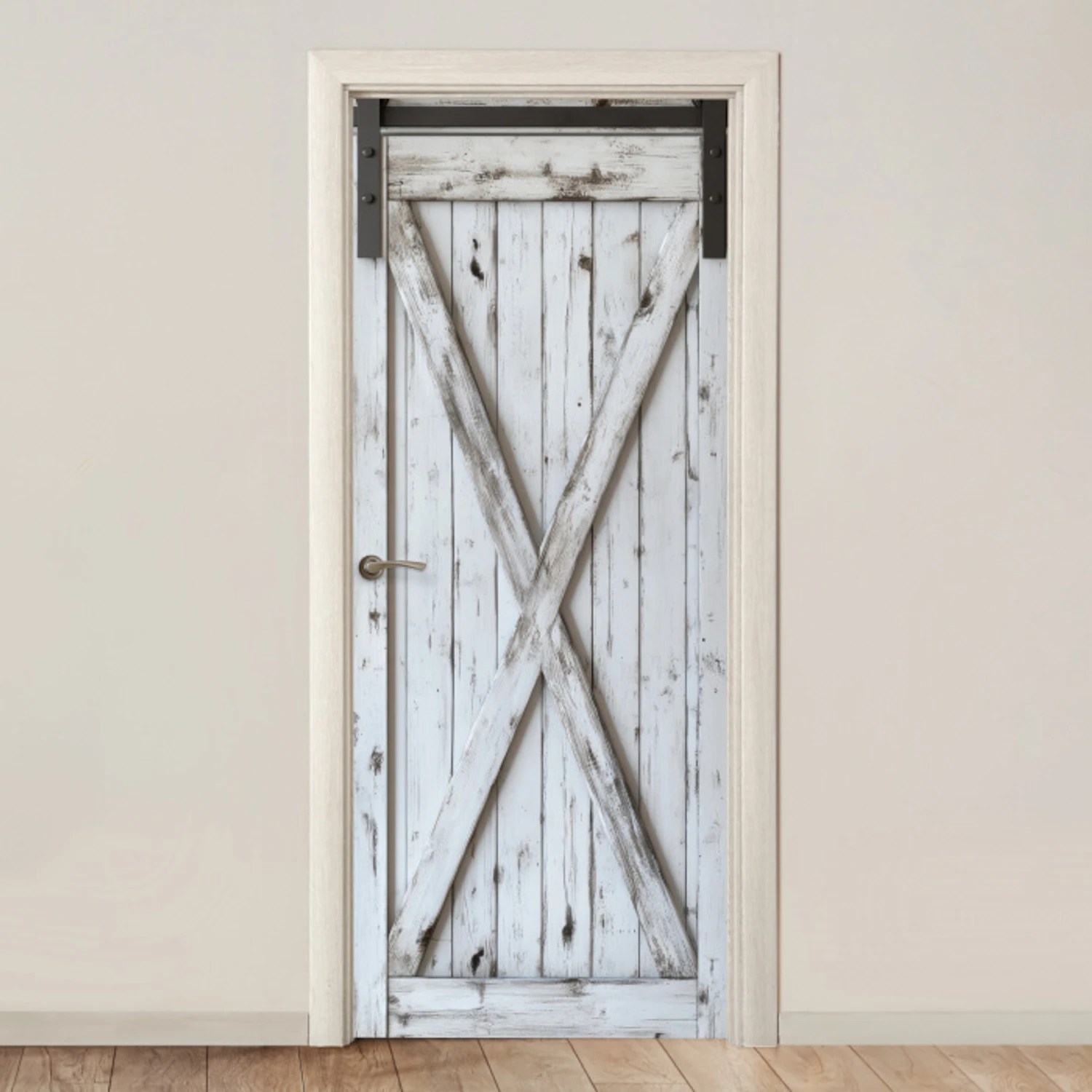 Deur - Wit - Hout deurposter klein -3d_beige