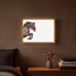 Paard - Springen - Modern Light Box met batterij (Wandlamp) middel -sfeer4