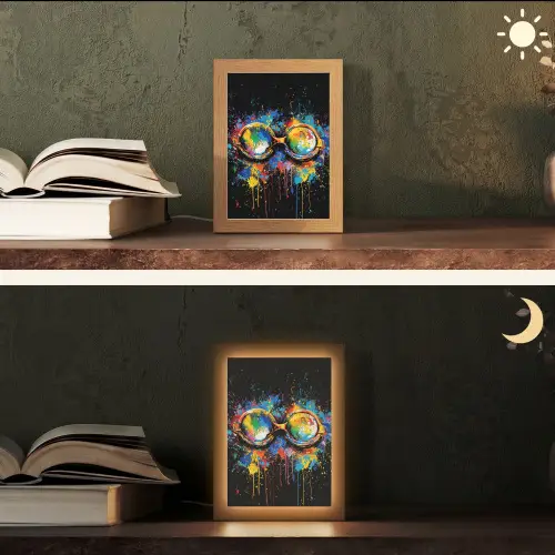 Graffiti - Sport - Zwemmen - Zwembril Light Box met kabel (Tafellamp) klein -sfeer3