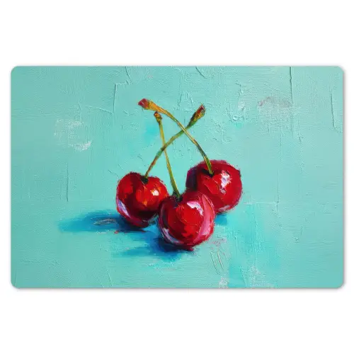 Kersen - Rood - Drie - Geverfd Placemat vinyl groot -zzsfeer1_Kitchenyeah-website