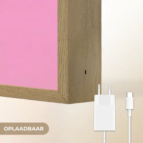 Tekst - Bold - Roze Light Box met batterij (Wandlamp) middel -USP_websiteoplaadbaarNL