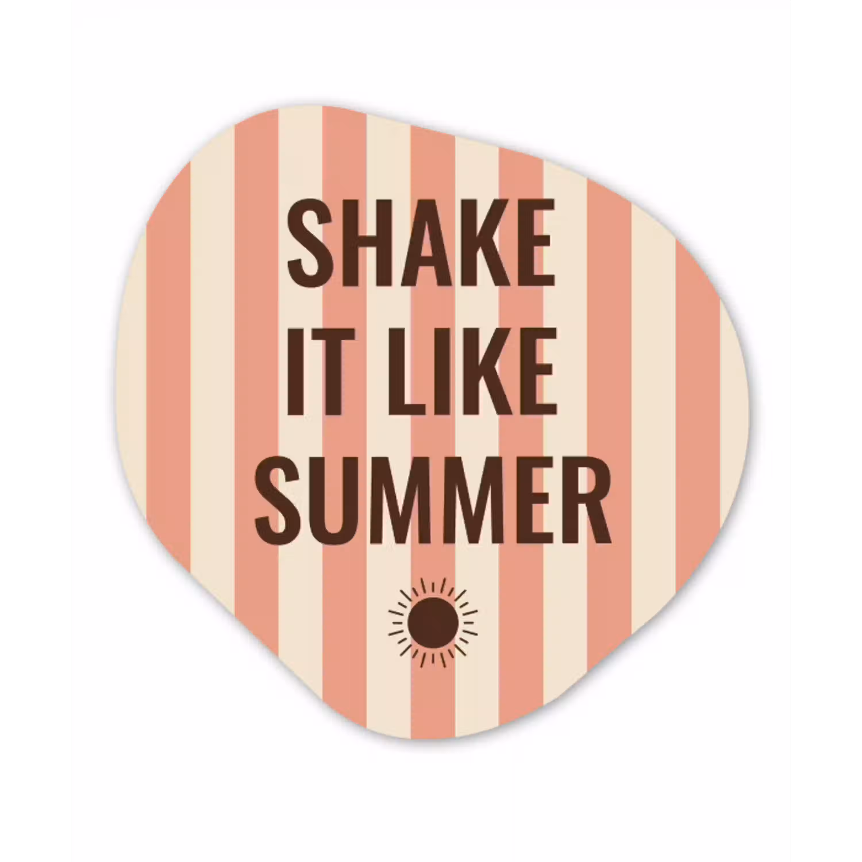 Zomer - Quote - Strepen Wandcirkel Organisch Plexiglas middel -3d