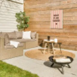 Zomer - Quote - Strepen Tuinposter op houten frame 2 cm dik klein -sfeer2