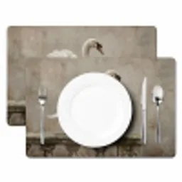 Zwaan - Elegant - Dieren - Wit Placemat vinyl groot -zzsfeer2_Kitchenyeah-website