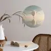 Luchtballon - Wolken - Water - Blauw Wandcirkel behangsticker klein -sfeer3