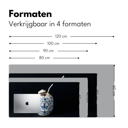 Kokosnoot - Eten - Delfts blauw - Drinken Muismat XXL klein -sfeer5