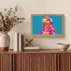 Bloemenkrans - Hagedis - Kimono - Paars Light Box met kabel (Tafellamp) klein -sfeer2