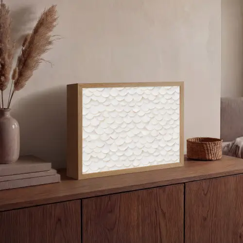 Schubben - Wit - Elegant Light Box met batterij (Wandlamp) middel 907 -sfeer2