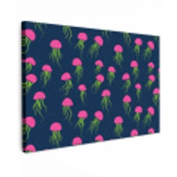 Kwallen - Diepzee - Neon Tuinposter op houten frame 2 cm dik klein 845 -3d