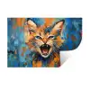 Kat - Kleurrijk - Oranje - Blauw Muursticker klein -3d