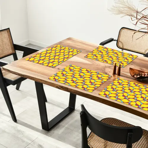 Citroenen - Geel - Stippen - Oranje Placemat vinyl groot 368 -zzsfeer4_Kitchenyeah-website