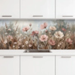 Bloemen - Botanisch - Schilderij - Pastel - Rustiek keuken achterwand 2 middel -3d