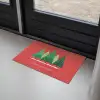 Minimalistisch - Kerstbomen - Rood - Sneeuw Deurmat klein -sfeer2