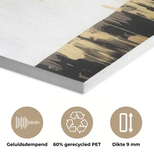 Panter - Zwart - Abstract - Goud PET vilt klein -closeup_NL