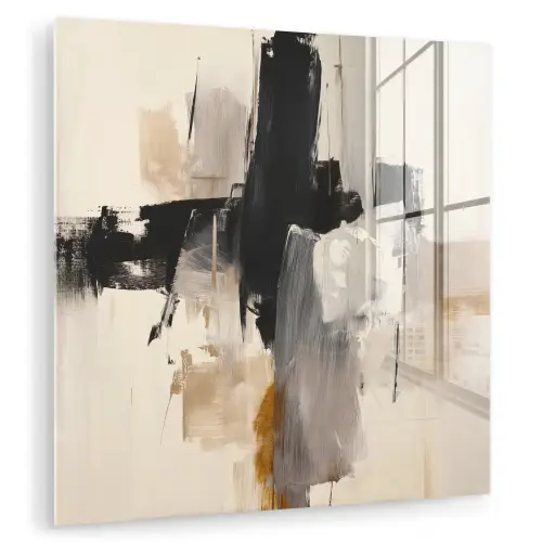 Penseelstreken - Ruw - Abstract - Beige plexiglas 5mm klein -zzzproduct_nieuw