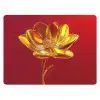 Bloem - Goud - Glazen muismat rubber klein -3d