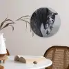 Paard - Grijs - Bruin - Dieren - Rook Wandcirkel kunststof plaat 5mm dik klein -sfeer4