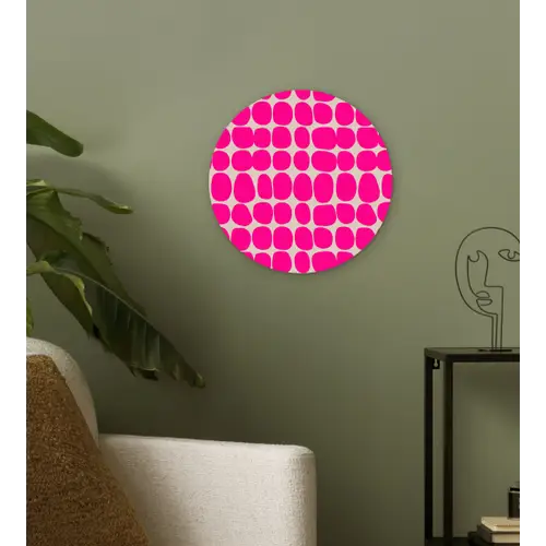 Stippen - Patroon - Roze Wandcirkel kunststof plaat 5mm dik klein 188 -sfeer3