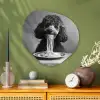 Poedel - Hond - Zwart - Wit - Schattig - Pasta Wandcirkel Organisch Plexiglas middel -sfeer2