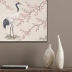 Aziatisch - Kraanvogel - Beige PET vilt klein -sfeer6_closeup