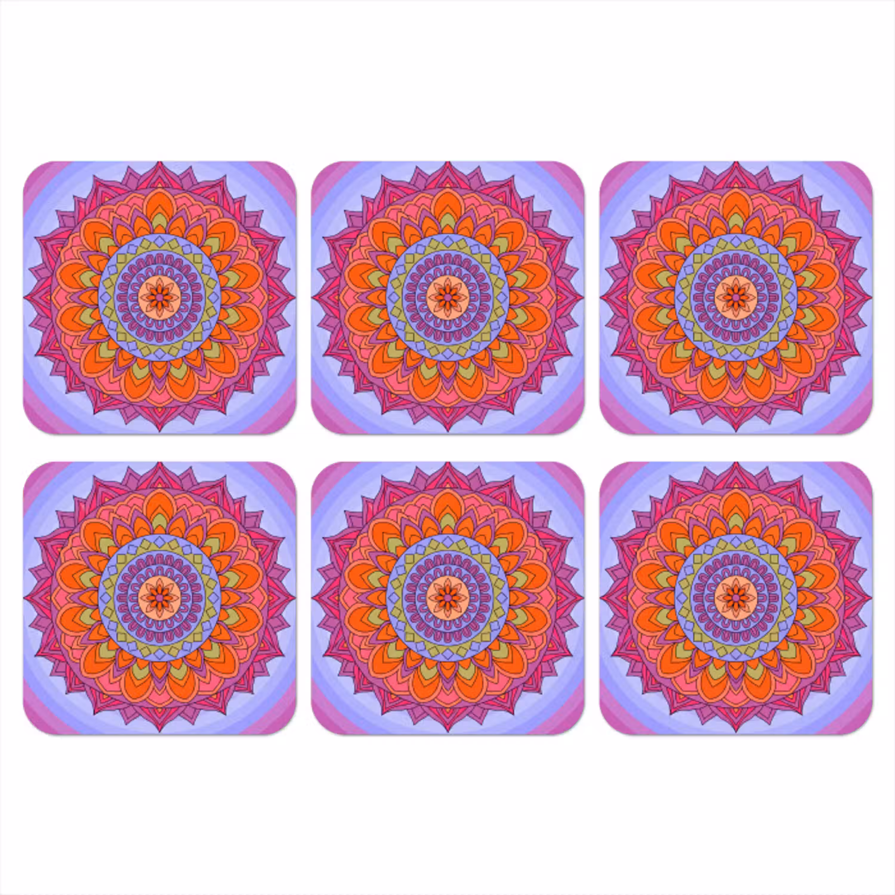 Mandala - Cirkel - Abstract - Kleurrijk - Patroon onderzetter kurk middel -3d