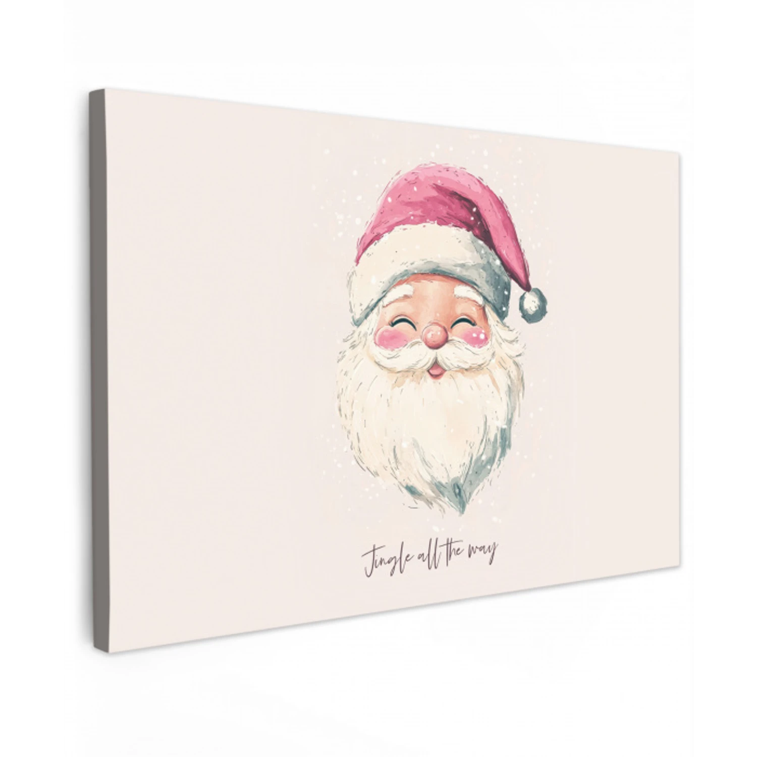 Kerstman - Kerst - Quote - Beige canvas 2cm klein -z3d