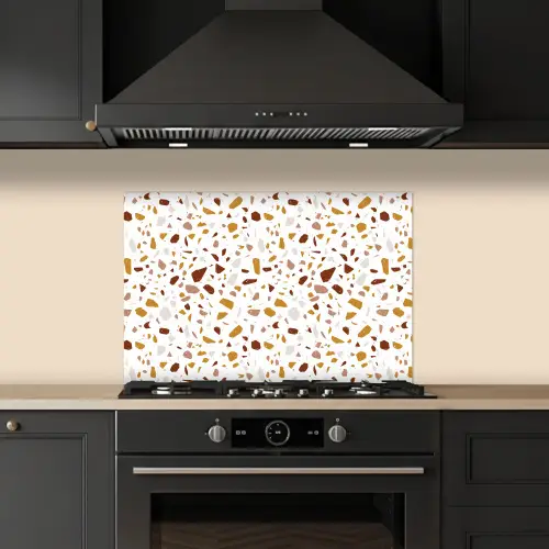 Terrazzo -  Patroon - Wit - Urban keuken achterwand spatscherm klein 900 -sfeer1