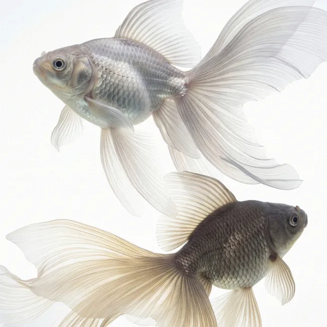 Behang - Goudvissen - Modern - Wit