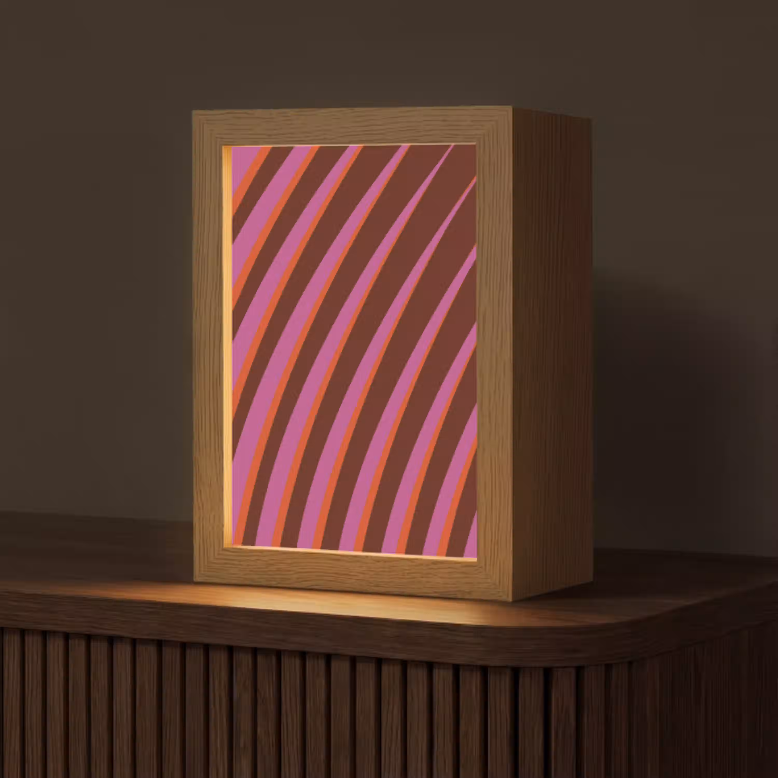 Lijnen - Rood - Beweging Light Box met kabel (Tafellamp) klein -z3d_website