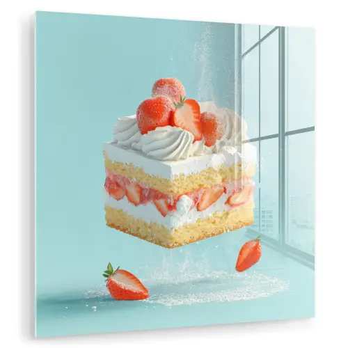 Slagroom - Taart - Blauw - Eten plexiglas 5mm klein -zzzproduct_nieuw