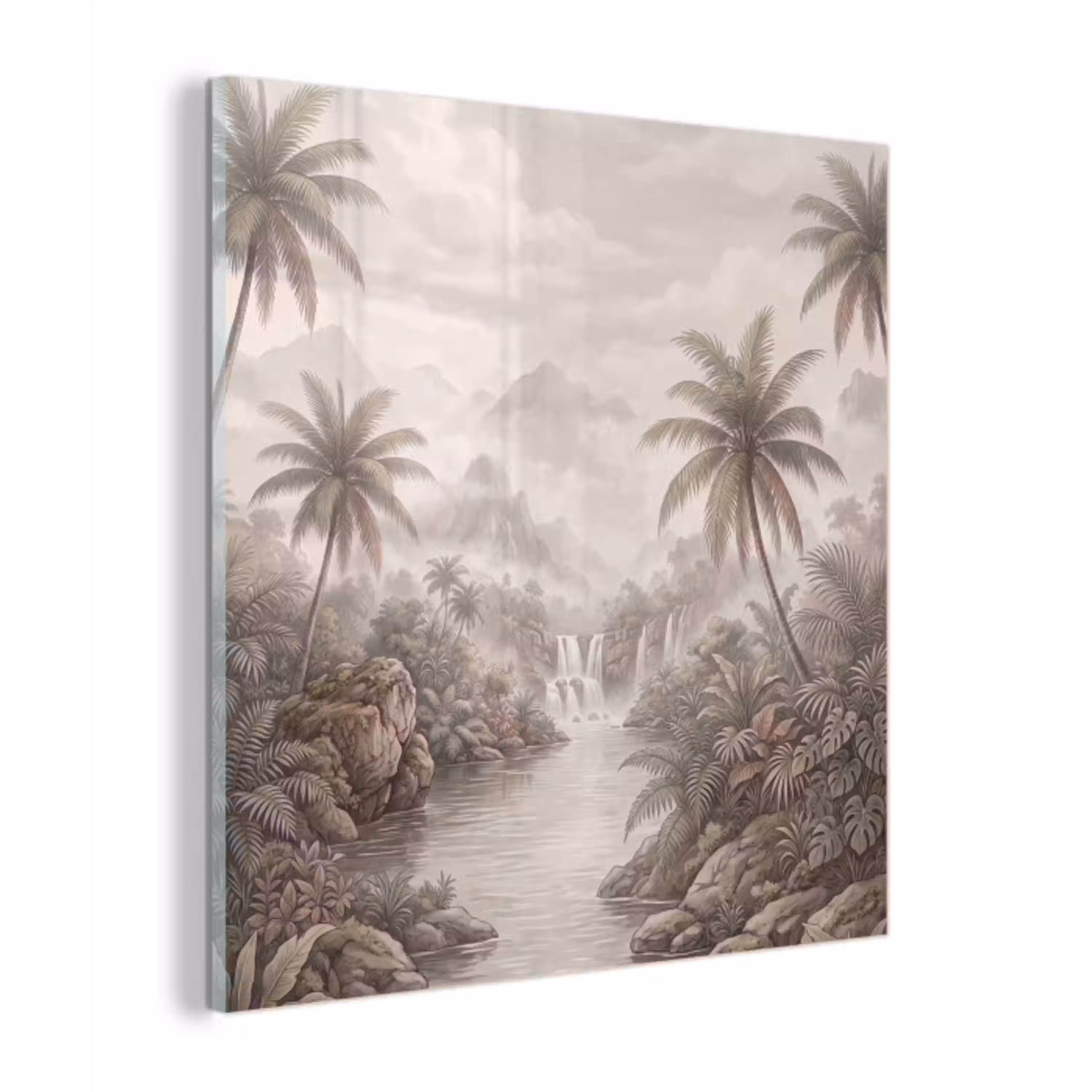 Jungle - Watervallen - Tropisch - Illustratie plexiglas 5mm klein -z3d