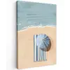 Strandlaken - Strepen - Parasol - Strand Tuinposter op houten frame 2 cm dik middel -3d