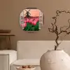 Doorkijk - Tulpen - Bloemen - Molen - Raam Wandcirkel kunststof plaat 5mm dik klein -sfeer1