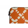 Oranje - Ruitpatroon - Wit laptophoes neopreen klein 279 -detail