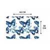 Blauw - Vlinders - Bloemen - Wit Placemat vinyl groot 368 -specs