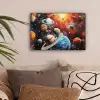 Planeten - Heelal - Neon - Ruimte canvas 2cm klein -sfeer1