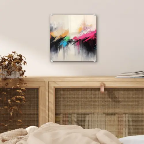 Dynamisch - Abstract - Kleurrijk - Zwart plexiglas 5mm klein -sfeer4