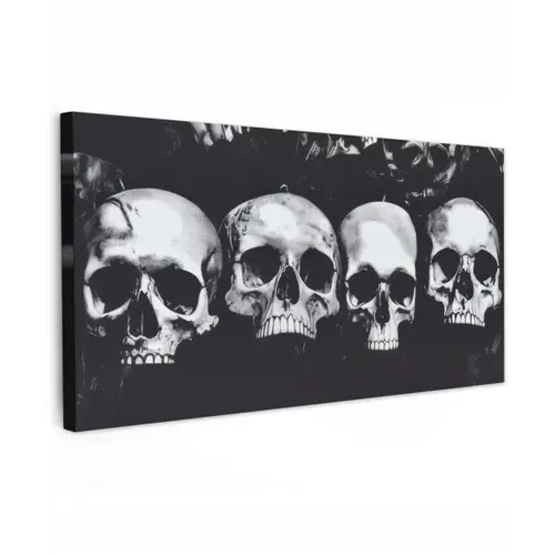 Schedels - Zwart - Contrast Tuinposter op houten frame 2 cm dik xxl -3d