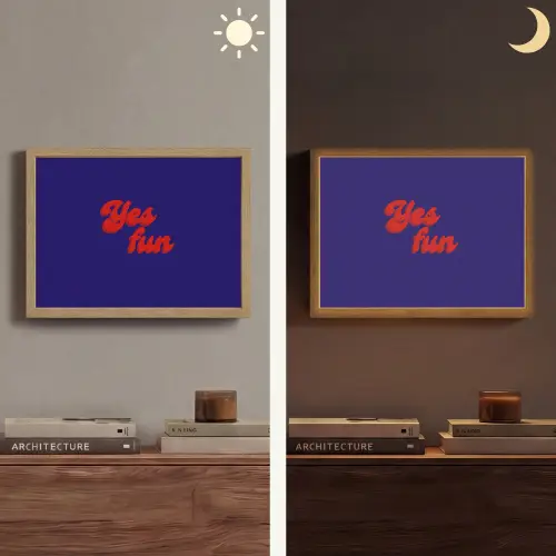 Blauw - Rood - Yes fun - 3D Light Box met batterij (Wandlamp) middel -sfeer3