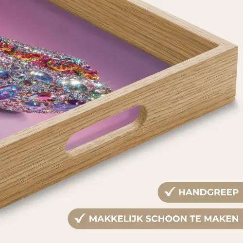Hotdog - Steentjes - Glitters - Paars Dienblad Rechthoek middel -USP_HandgreepNL