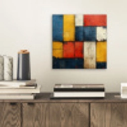 Mondriaan stijl - Kunst - Kleurrijk - Modern aluminium wit klein -sfeer1