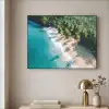 Tropisch - Strand - Water - Palmbomen Textielframe zwart klein -sfeer2