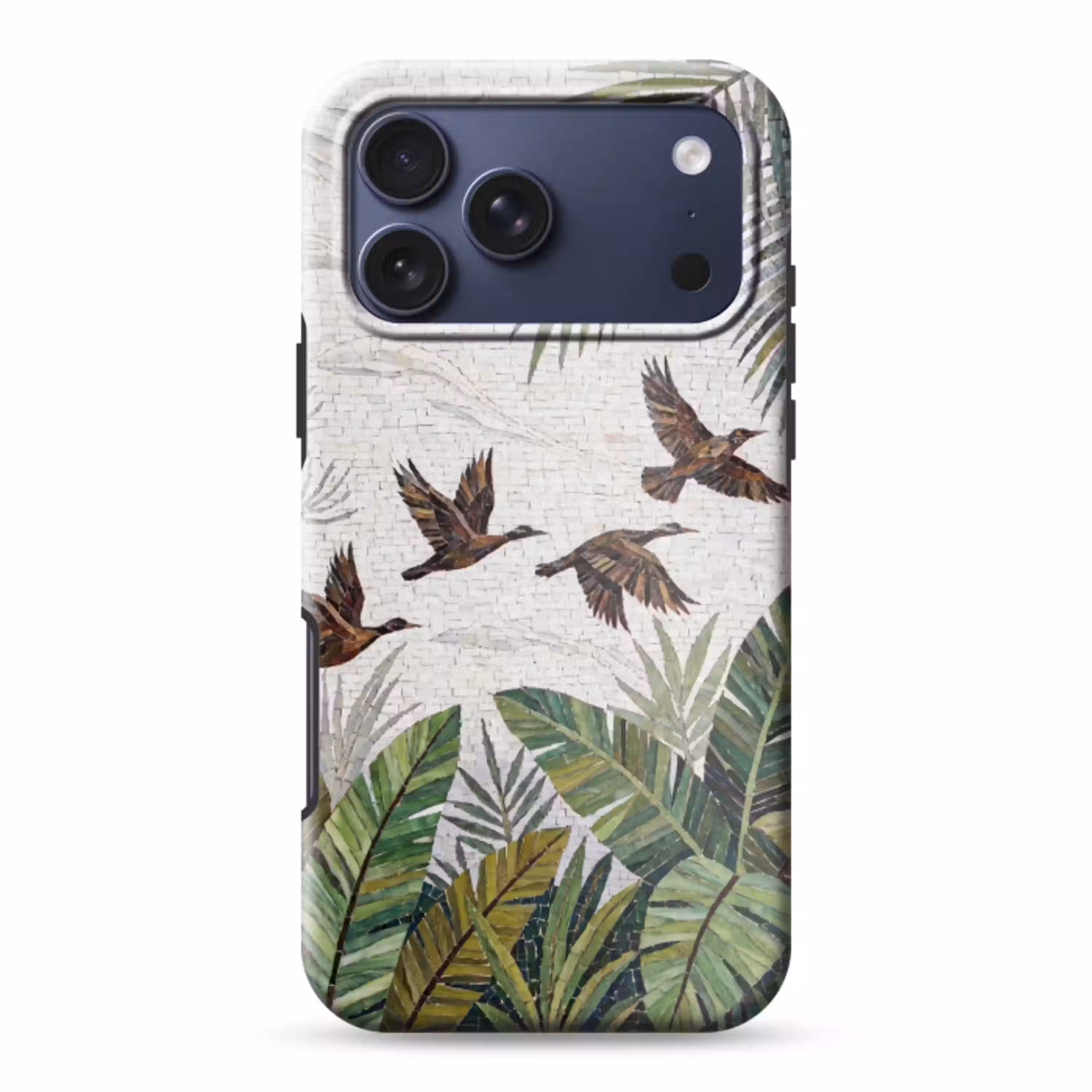 Vogel - Vliegend - Tropisch - Mozaïek - Groen Toughcase MagSafe Apple iPhone 17 Pro Max klein -3d