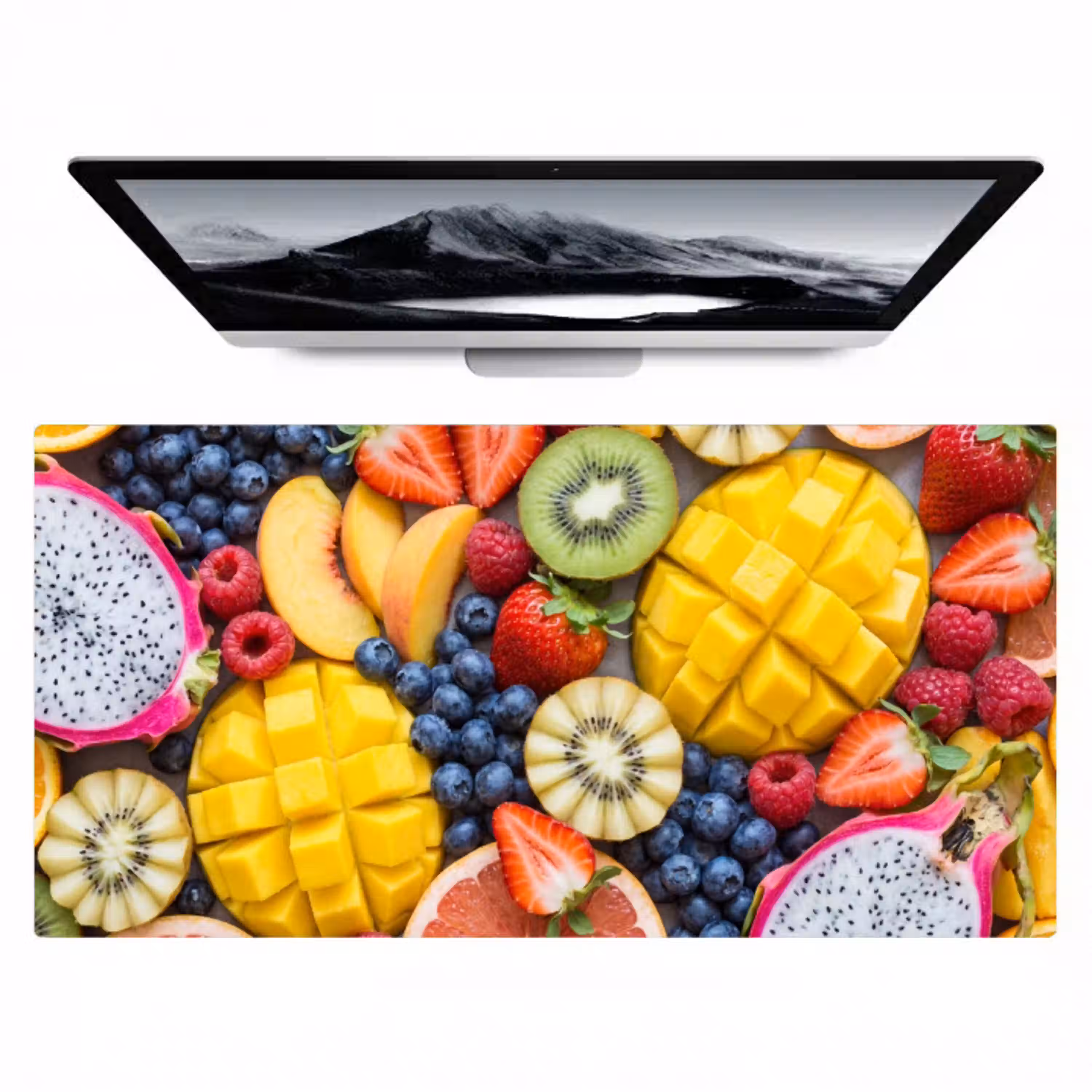 Fruit - Versneden - Kleurrijk - Eten - Gezond Muismat XXL klein -zzz3d