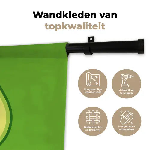 Avocado - Groen - Speels Wandkleed katoen klein -sfeer2